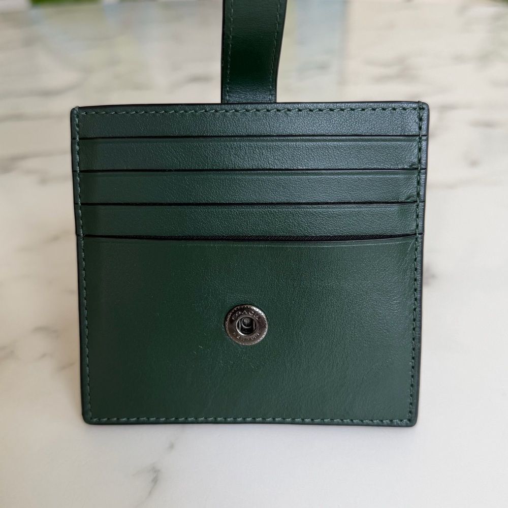 Coach Heritage Card Case Dark Clover Green Leather Snap Wallet C3162 Unisex - Picture 3 of 11